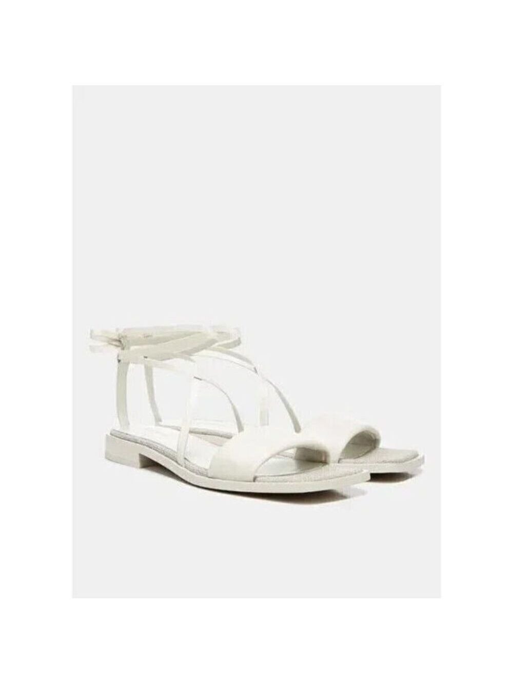 Vince Women's BNW)T Ivory "Layla" sandals sz 9.5 leather ankle wrap Flaw - stain